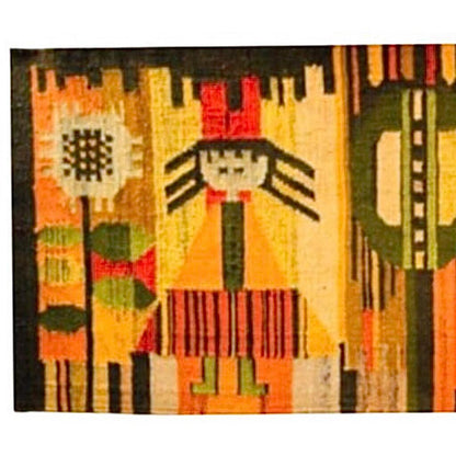 Frisman Vintage Huge 60s Polish E. Keszycka Cepelia Ackerman Style Kilim Wall Tapestry Hanging