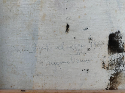 Frisman Vintage A Vintage Painting "Figure In Blue" By Ermanno Vanni ca' 1960's