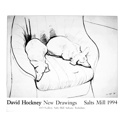 Frisman Vintage David Hockney Dachshund Doxie Dog Exhibition Lithograph Poster
