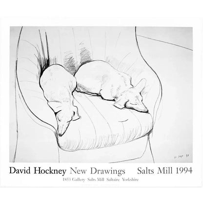 Frisman Vintage Original 90's David Hockney Stanley & Boodge Dachshund Dog Exhibition Poster