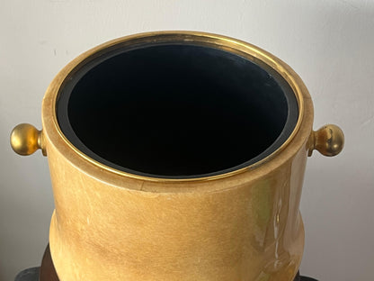 Frisman Vintage Aldo Tura Ice Bucket in Goatskin Ca' 1970's