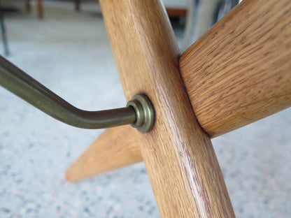 Frisman Vintage Hans Wegner Occasional Table for Andreas Tuck with Brass Stretchers