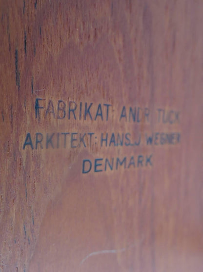 Frisman Vintage Hans Wegner Occasional Table for Andreas Tuck with Brass Stretchers