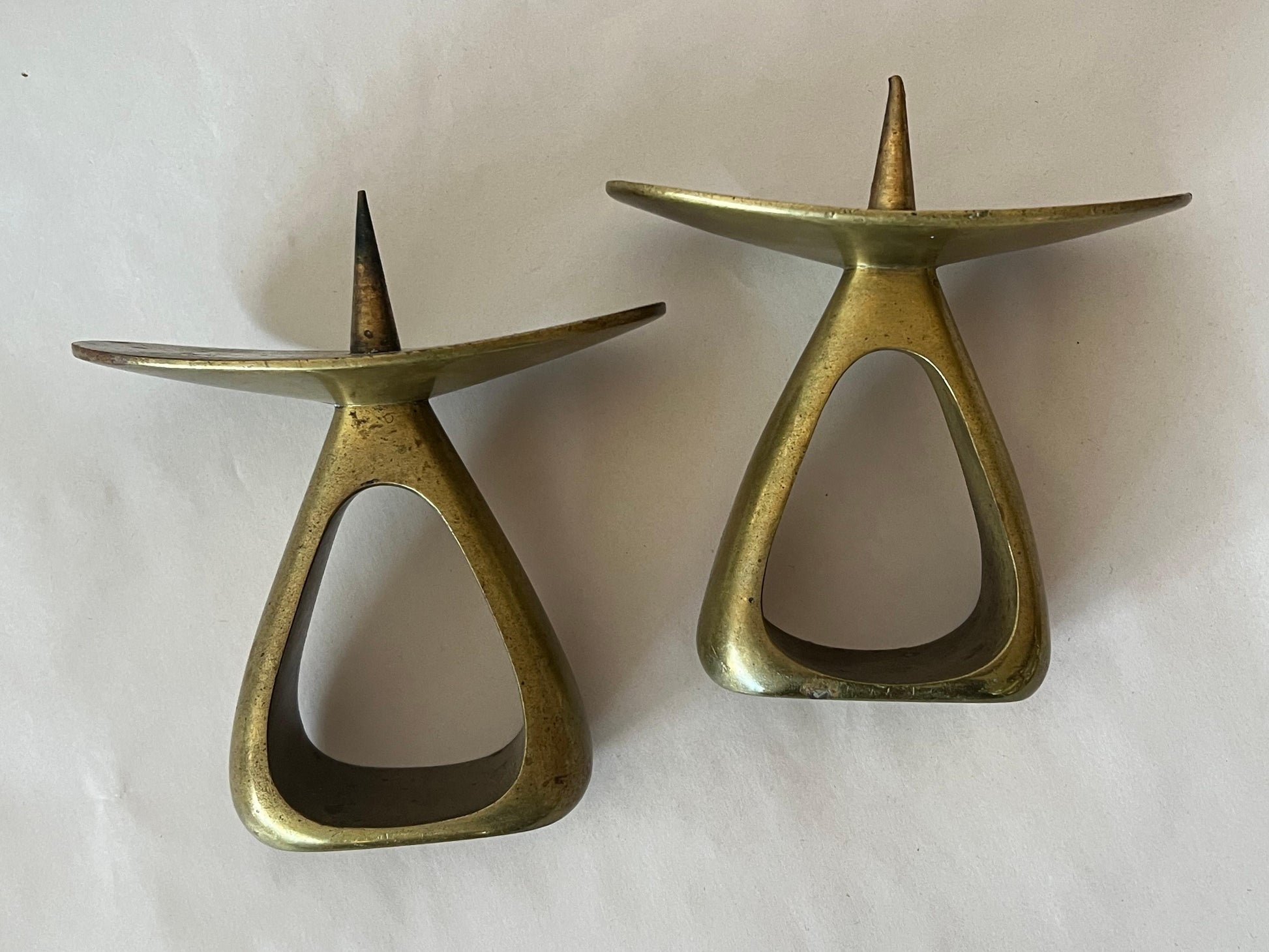 Frisman Vintage A Pair Of Original Carl Auböck Brass Candlesticks Ca' 1950's