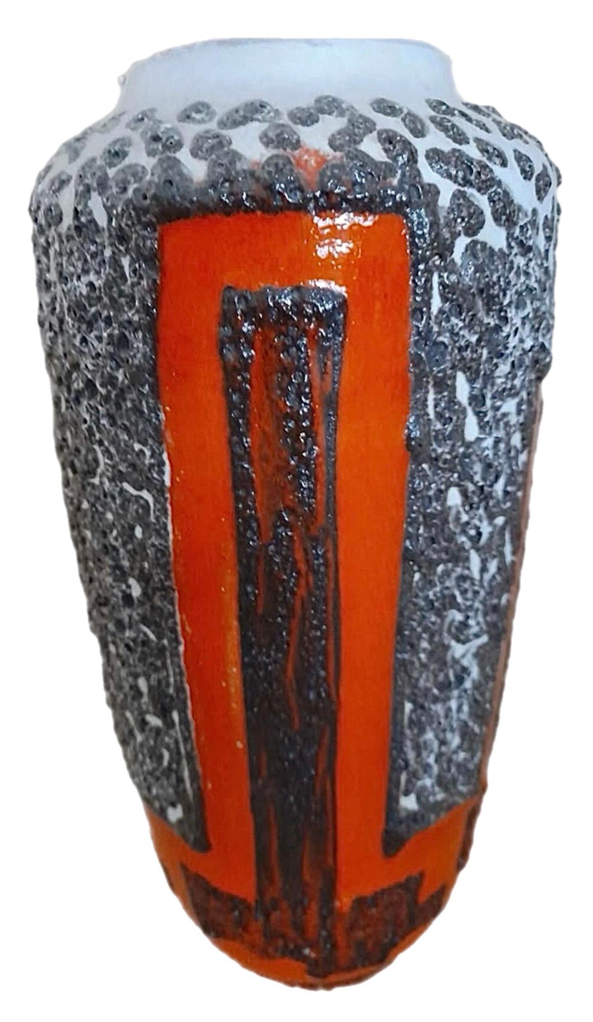 Frisman Vintage 2 Huge MCM Vintage Ceramic Fat Lava Floor Vase Umbrella Flower Holder Germany