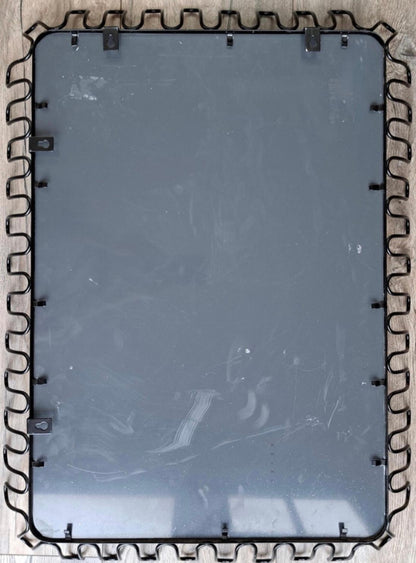 Frisman Vintage 1980s Postmodern Jean Royère Insp Lacquer Spiral Framed Danish Metal Wall Mirror