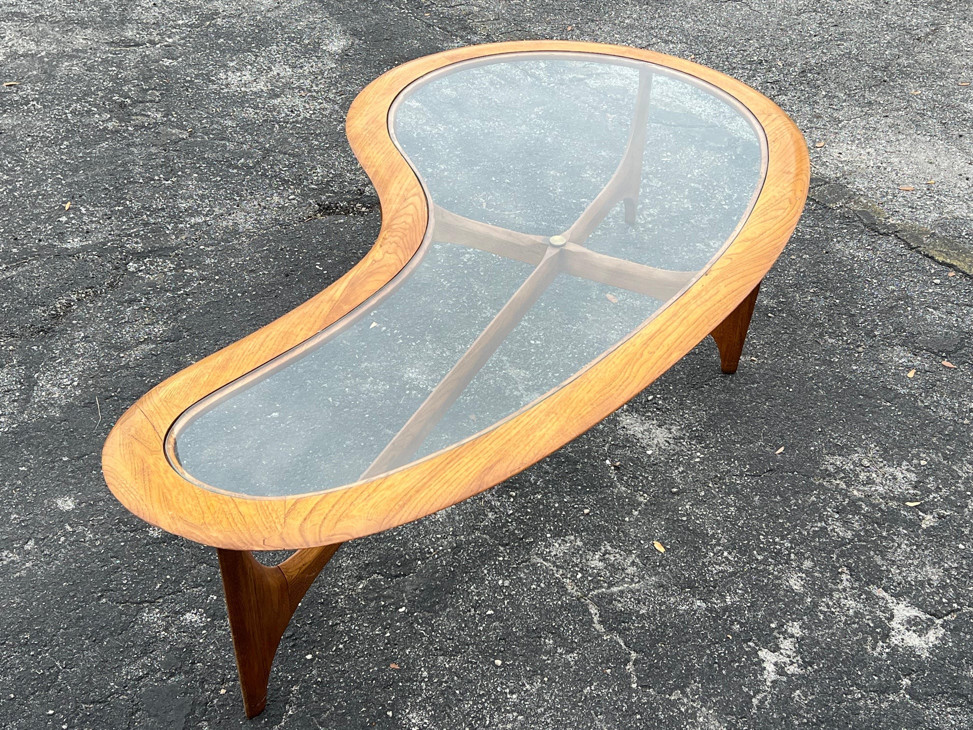 Frisman Vintage A Biomorphic Coffee Table by Lane  1960's