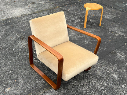 Frisman Vintage Unusual Edward Wormley For Dunbar Bentwood Arm Lounge Chair Ca '1950's