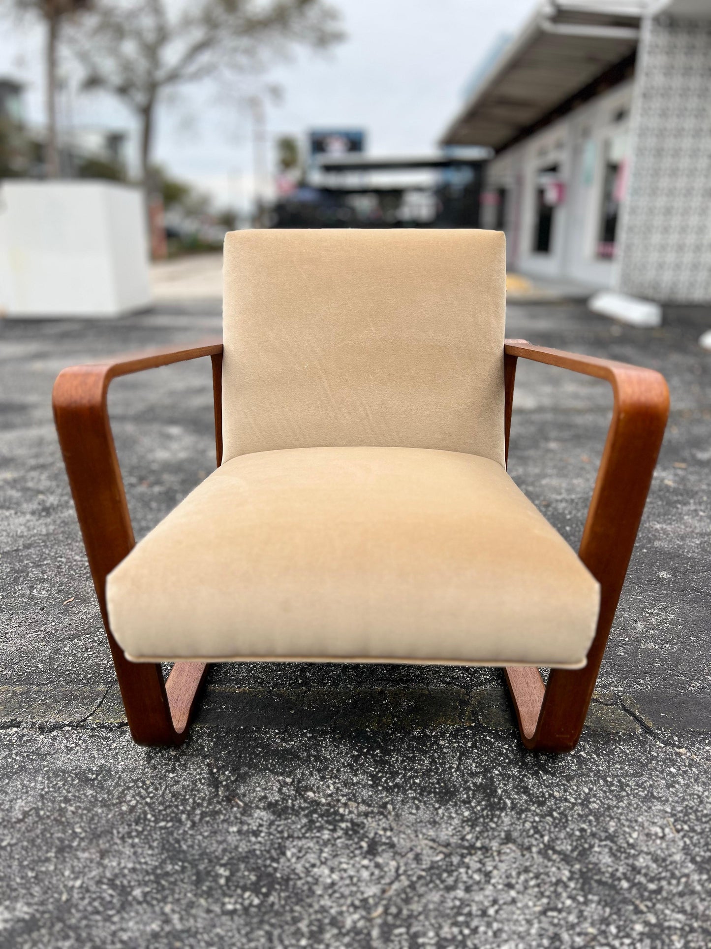 Frisman Vintage Unusual Edward Wormley For Dunbar Bentwood Arm Lounge Chair Ca '1950's