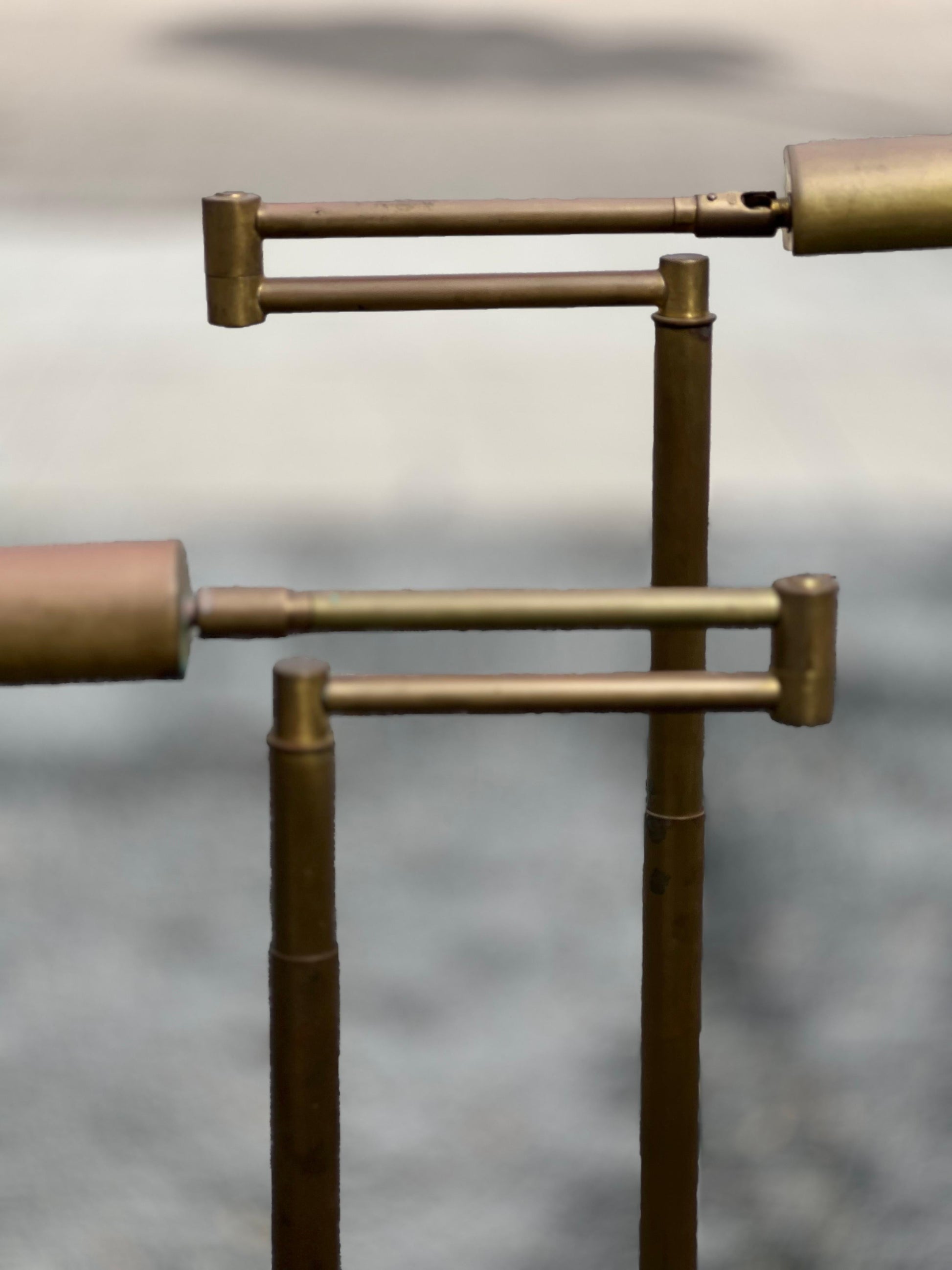 Frisman Vintage Articulated Brass Floor Lamps By Koch & Lowy