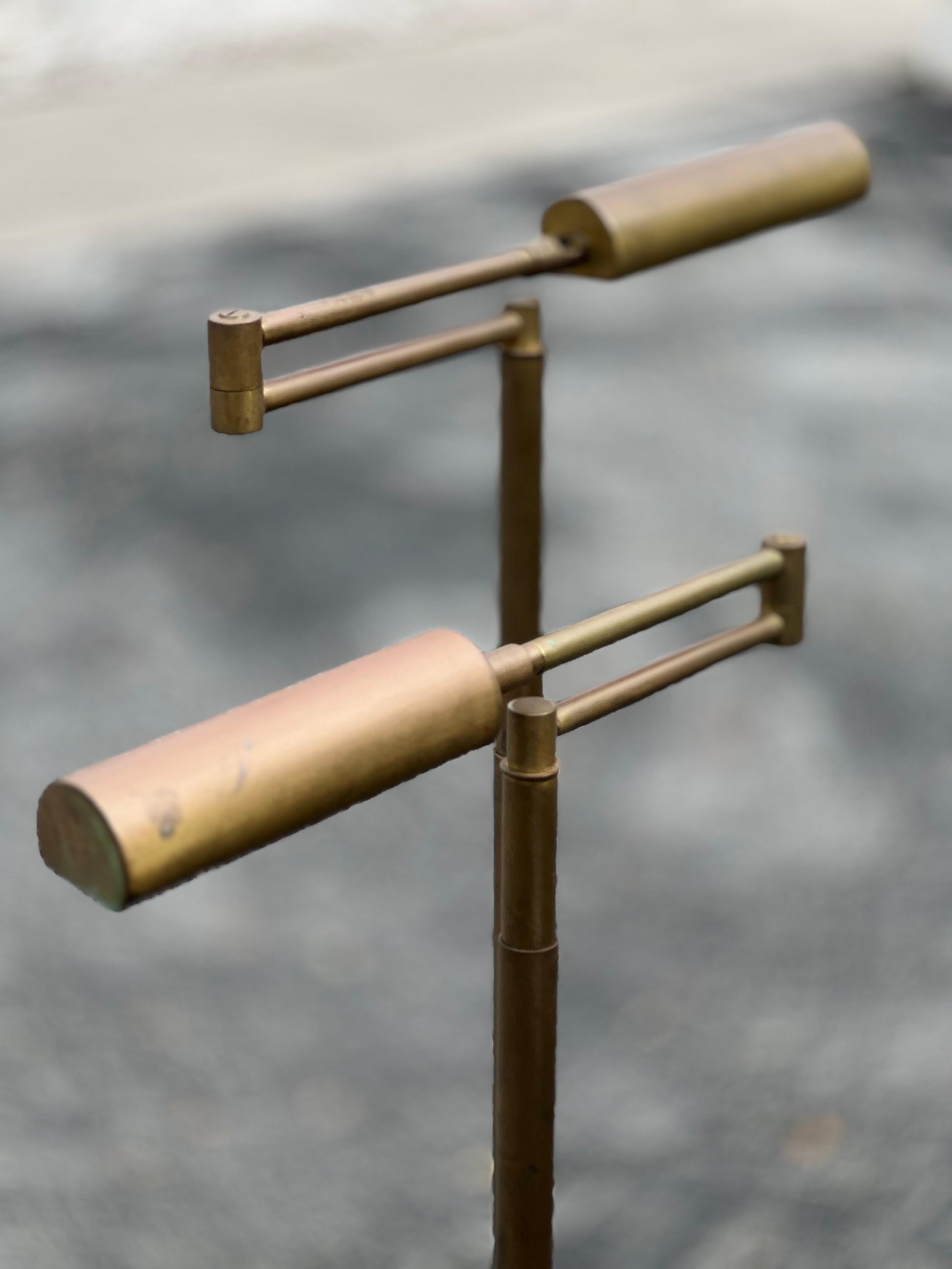 Frisman Vintage Articulated Brass Floor Lamps By Koch & Lowy