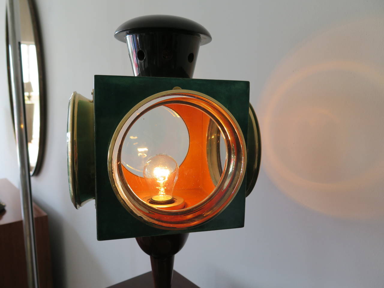 frisman vintage Aldo Tura Goatskin Lantern Lamp