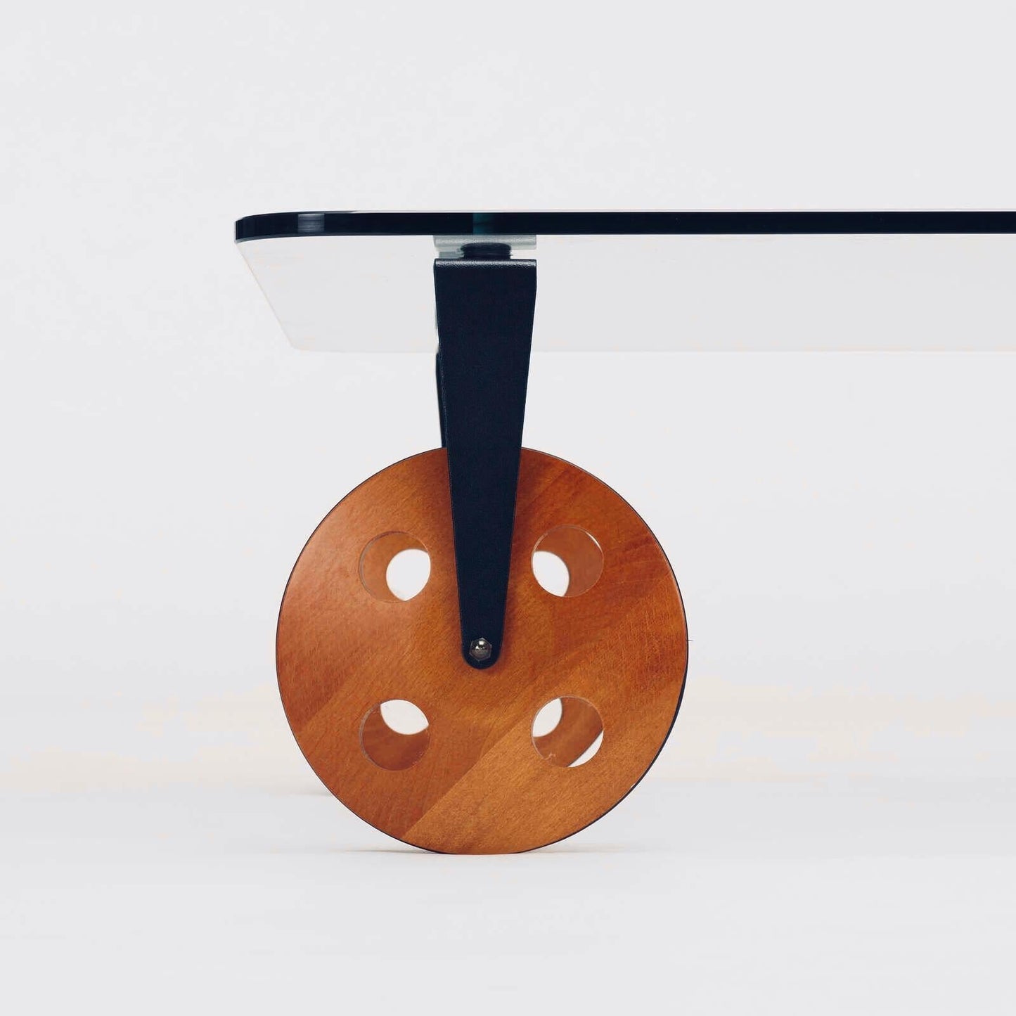 Frisman Vintage Gae Aulenti Style Postmodern Industrial Coffee Table lood Wheels Fontana Arte