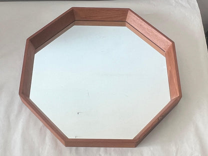 Frisman Vintage Scandinavian Modern Octagonal Mirror Spejle Denmark Ca' 1960's Teak