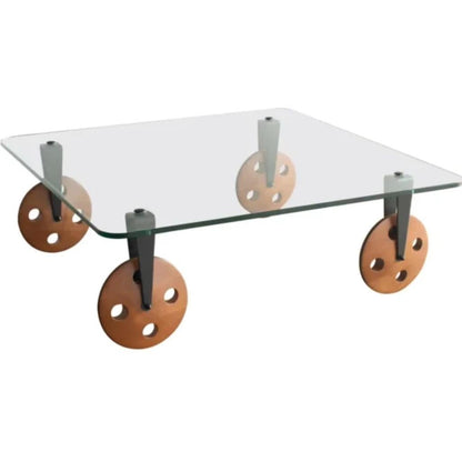Frisman Vintage Gae Aulenti Style Postmodern Industrial Coffee Table lood Wheels Fontana Arte
