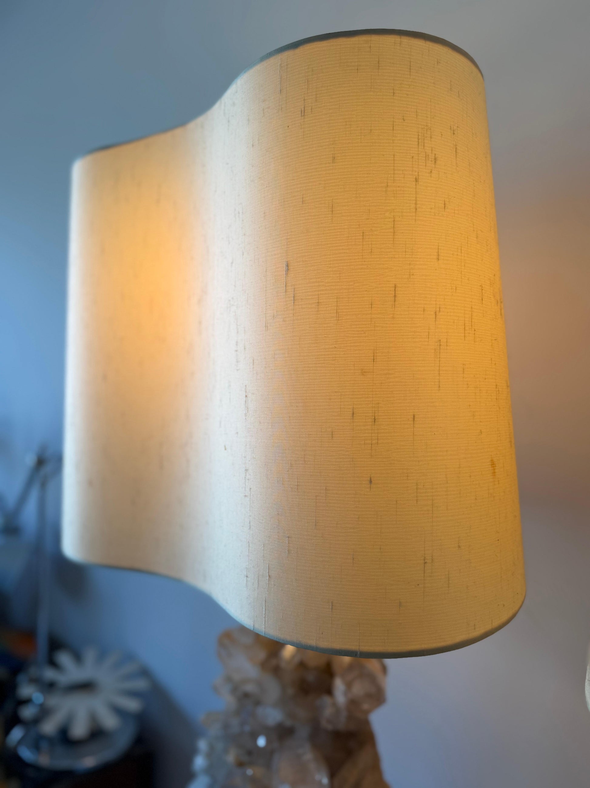 Frisman Vintage A Pair of Carole Stupell Rock Crystal Lamps With Original Shades ca' 1950's