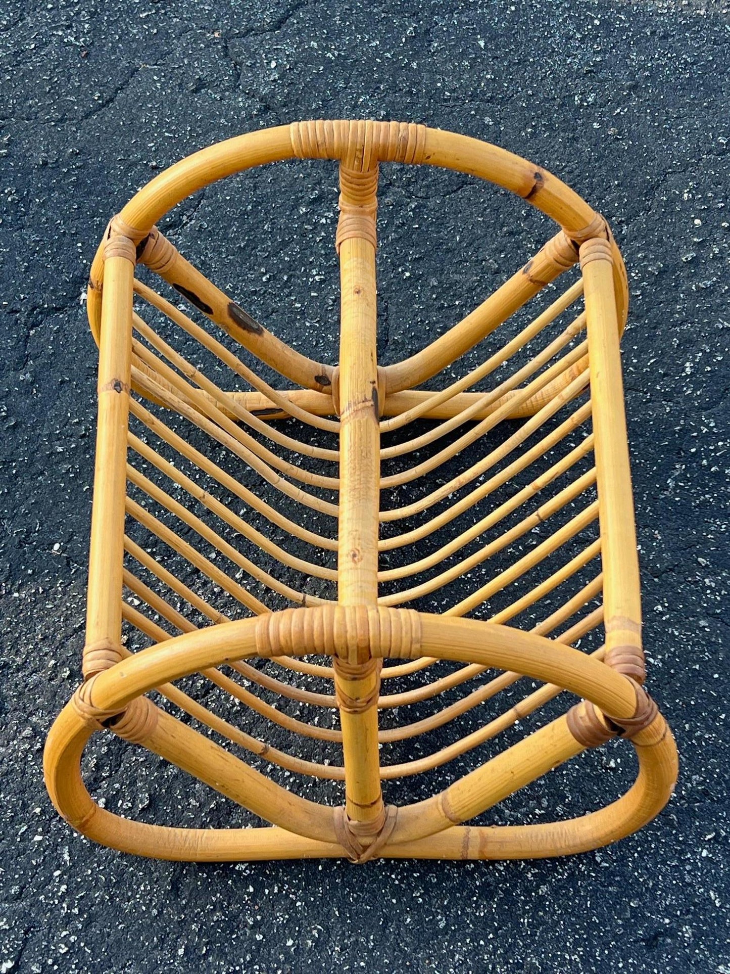 Unusual Vintage Bamboo Magazine Rack Ca' 1950's