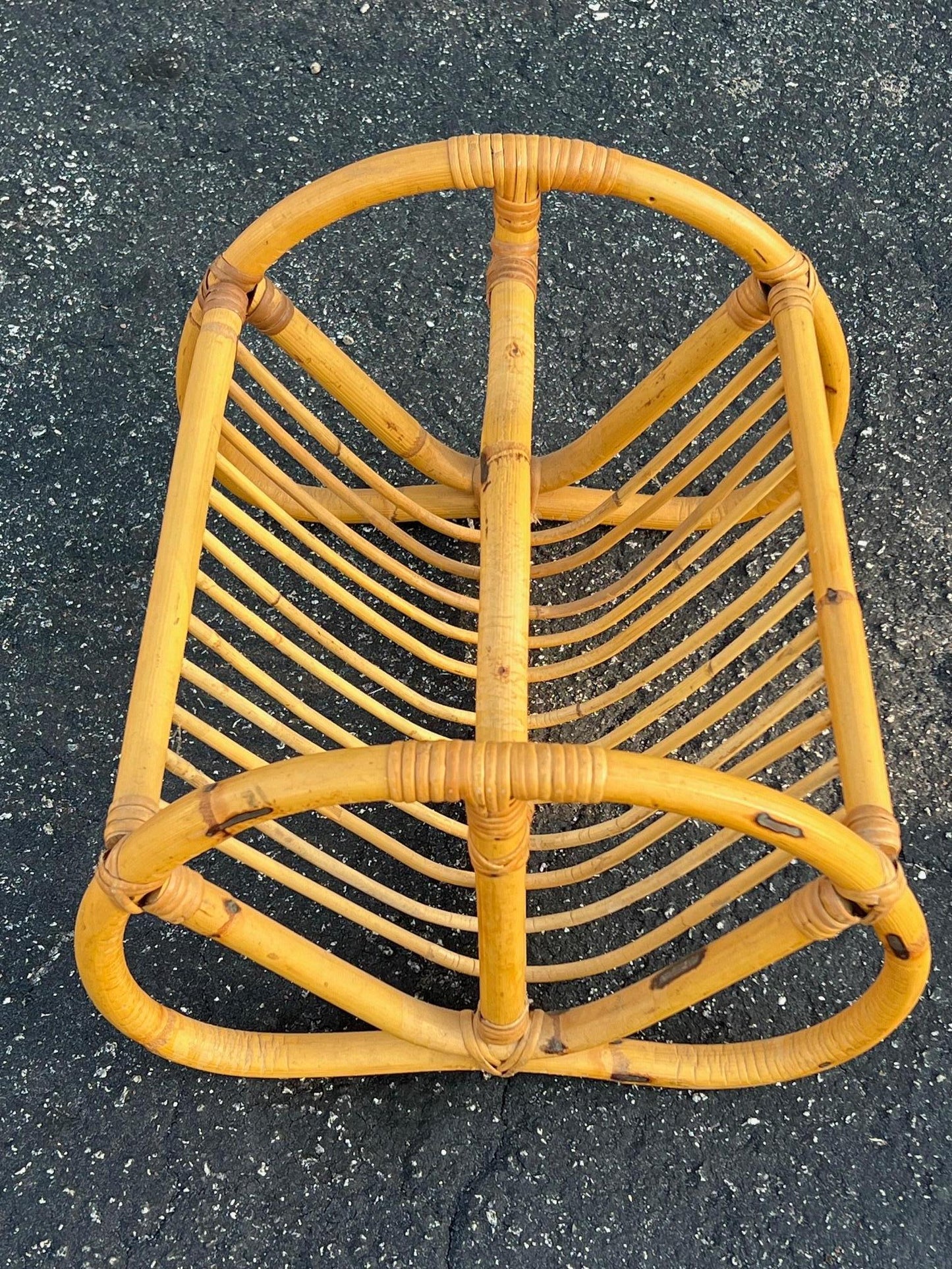 Unusual Vintage Bamboo Magazine Rack Ca' 1950's