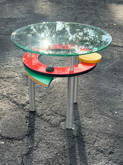 Funky Post Modern Colorful Side Table ca' 1990