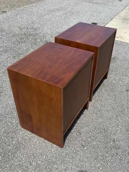 A Pair of Classic T.H. Robsjohn-Gibbings Nightstands In Walnut Ca' 1950's