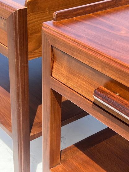 A Pair Of Classic End Tables By Edward Wormley For Dunbar In Walnut Ca' 1960's