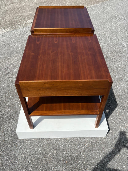 A Pair Of Classic End Tables By Edward Wormley For Dunbar In Walnut Ca' 1960's