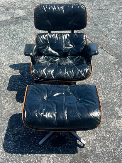 Charles Eames Herman Miller Lounge Chair and Ottoman, 1960's