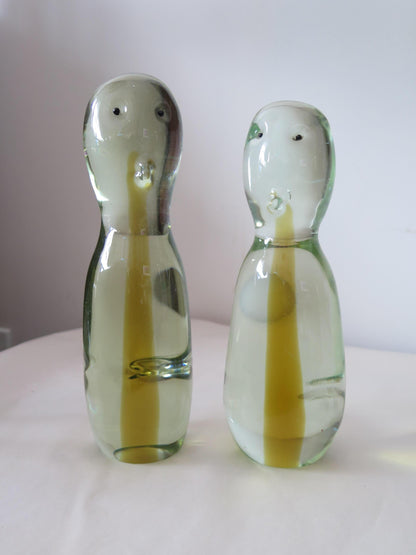 Two Antonio da Ros Cenedese Murano Glass Sculpture Penguins