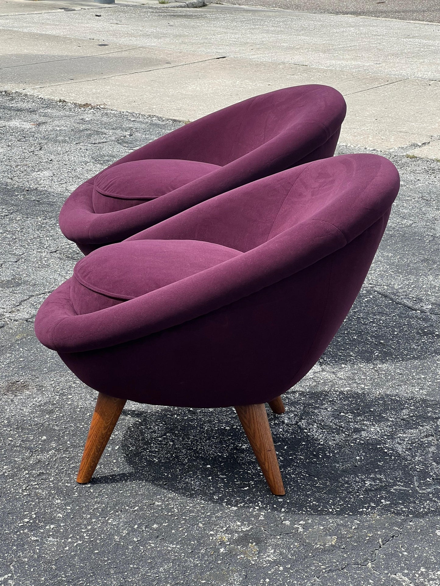 A Pair of Little Egg Chairs In The Style Of Royere