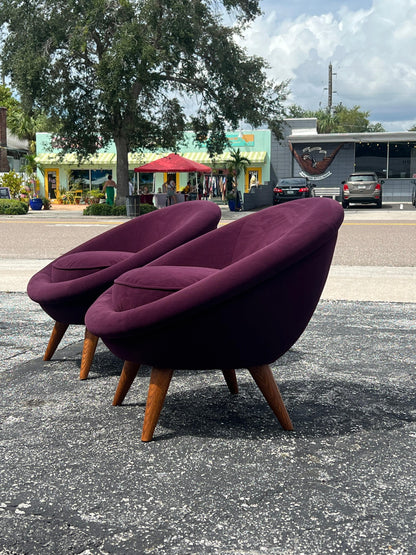 A Pair of Little Egg Chairs In The Style Of Royere