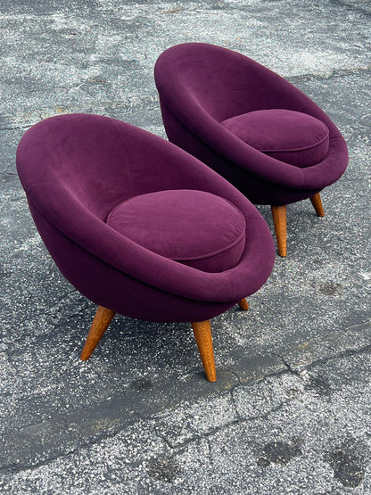 A Pair of Little Egg Chairs In The Style Of Royere