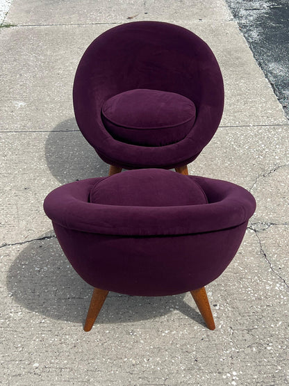 A Pair of Little Egg Chairs In The Style Of Royere