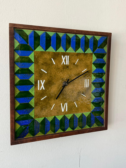 Unusual Enamel Wall Clock Ca' 1960's