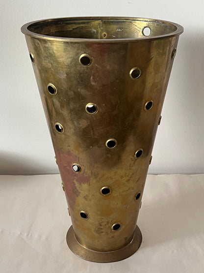 Porthole Vintage German Brass Umbrella Stand Ca' 1960's