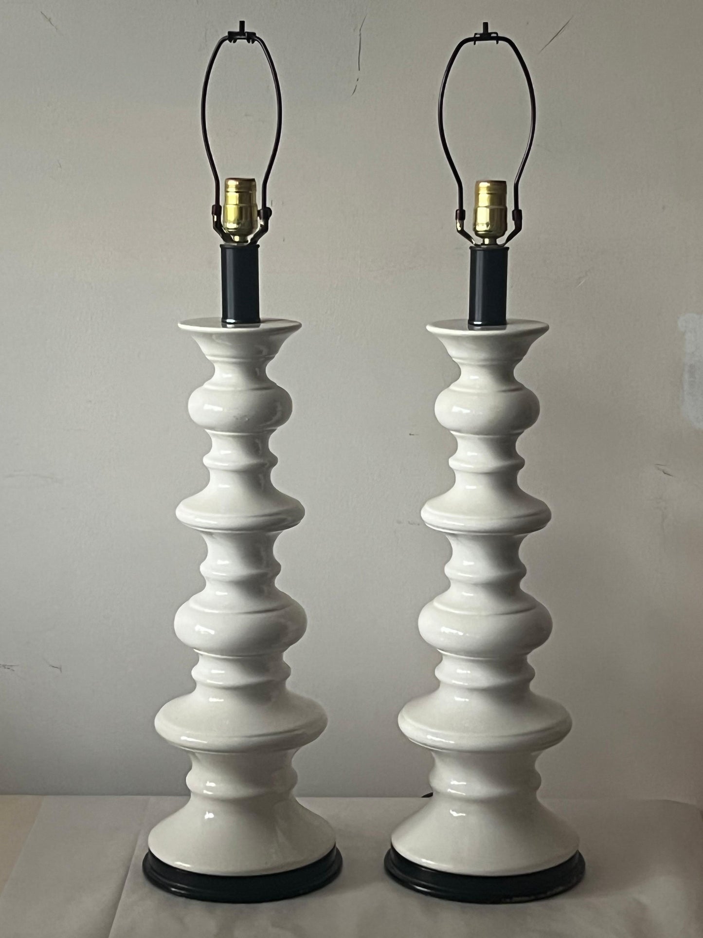 Frisman Vintage A Pair Of Sculptural Ceramic Lamps Ca' 1960's