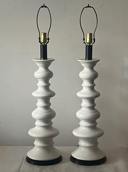 Frisman Vintage A Pair Of Sculptural Ceramic Lamps Ca' 1960's