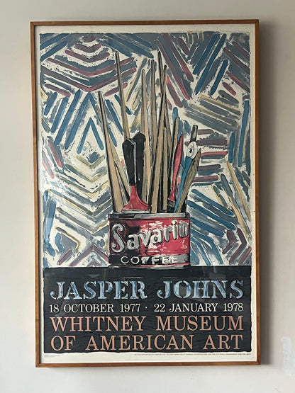 Frisman Vintage A Classic Jasper Johns Savarin Paint Poster 1977 Whitney Museum