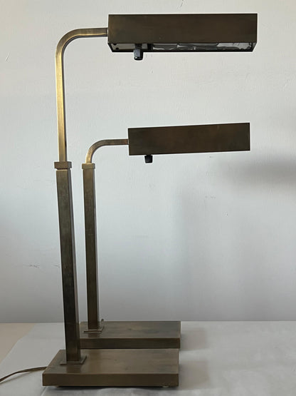 Frisman Vintage A Pair Of Adjustable Height Table Lamps In Bronze Finish Ca' 1960's