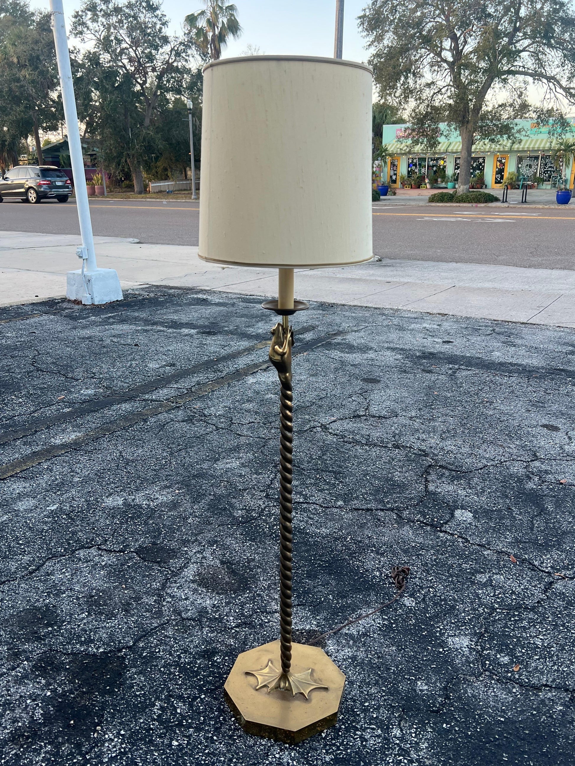 Frisman Vintage Whimsical Brass Frog Floor Lamp by Chapman 1979