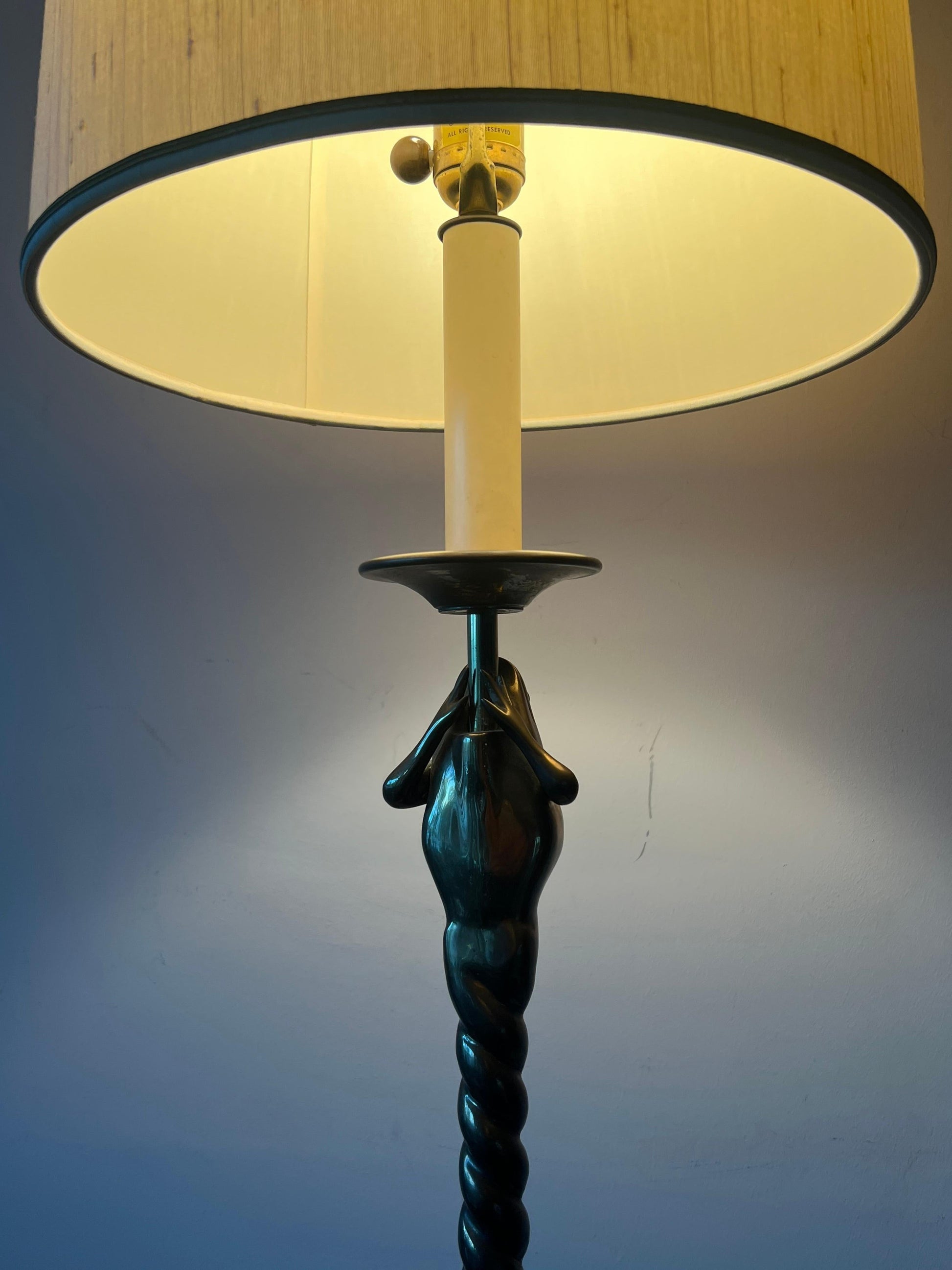 Frisman Vintage Whimsical Brass Frog Floor Lamp by Chapman 1979