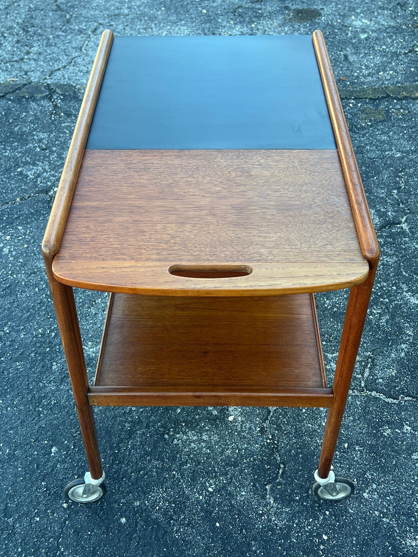 Frisman Vintage Classic Teak Mid Century Trolley / Bar Cart by Yngve Ekstrom Sweden Ca' 1960s