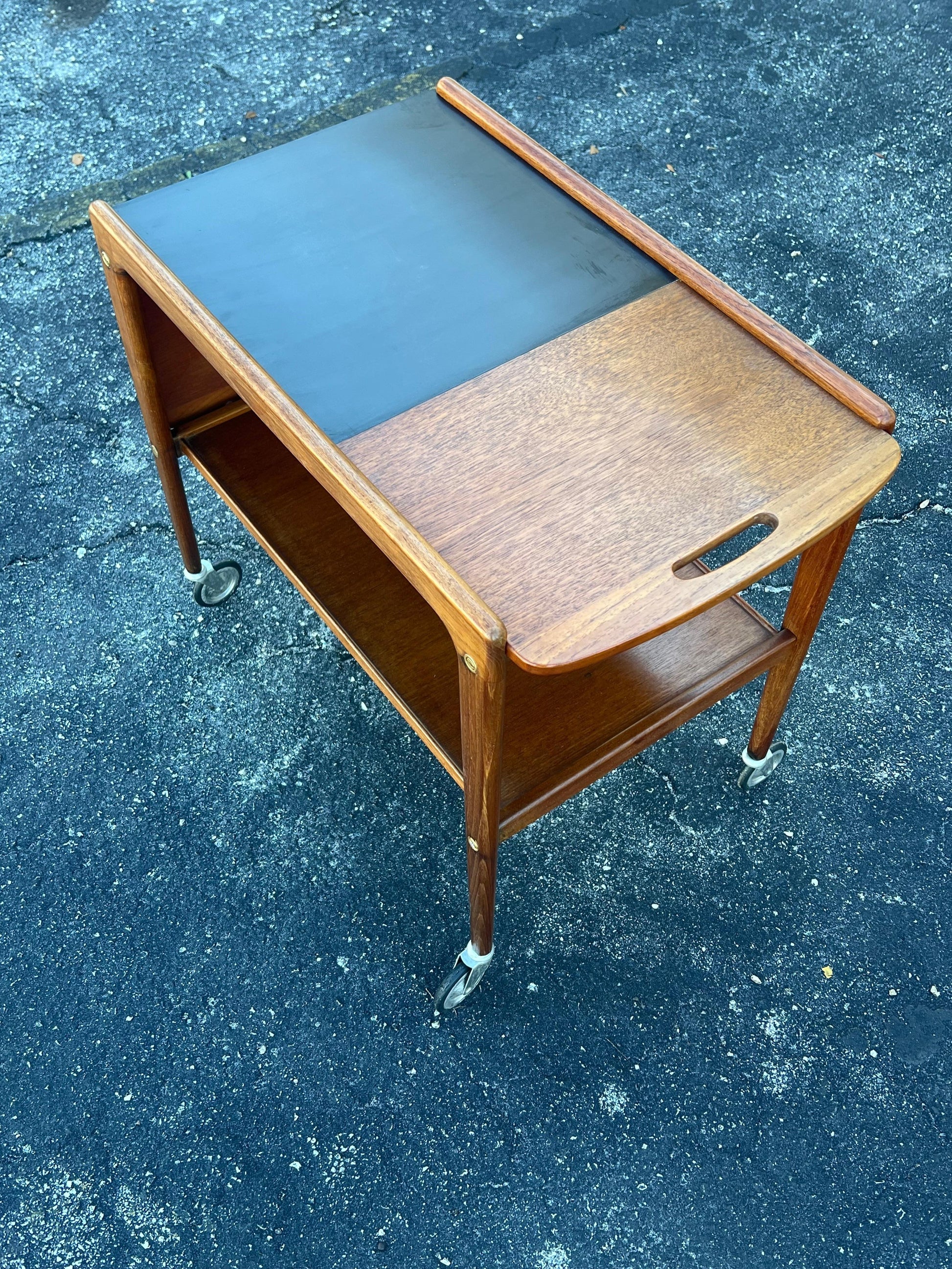 Frisman Vintage Classic Teak Mid Century Trolley / Bar Cart by Yngve Ekstrom Sweden Ca' 1960s