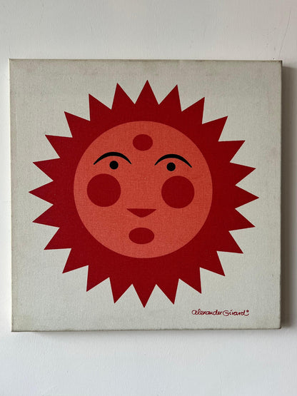 Frisman Vintage A Vintage  Alexander Girard Sun Screenprint On Canvas ca' 1970's