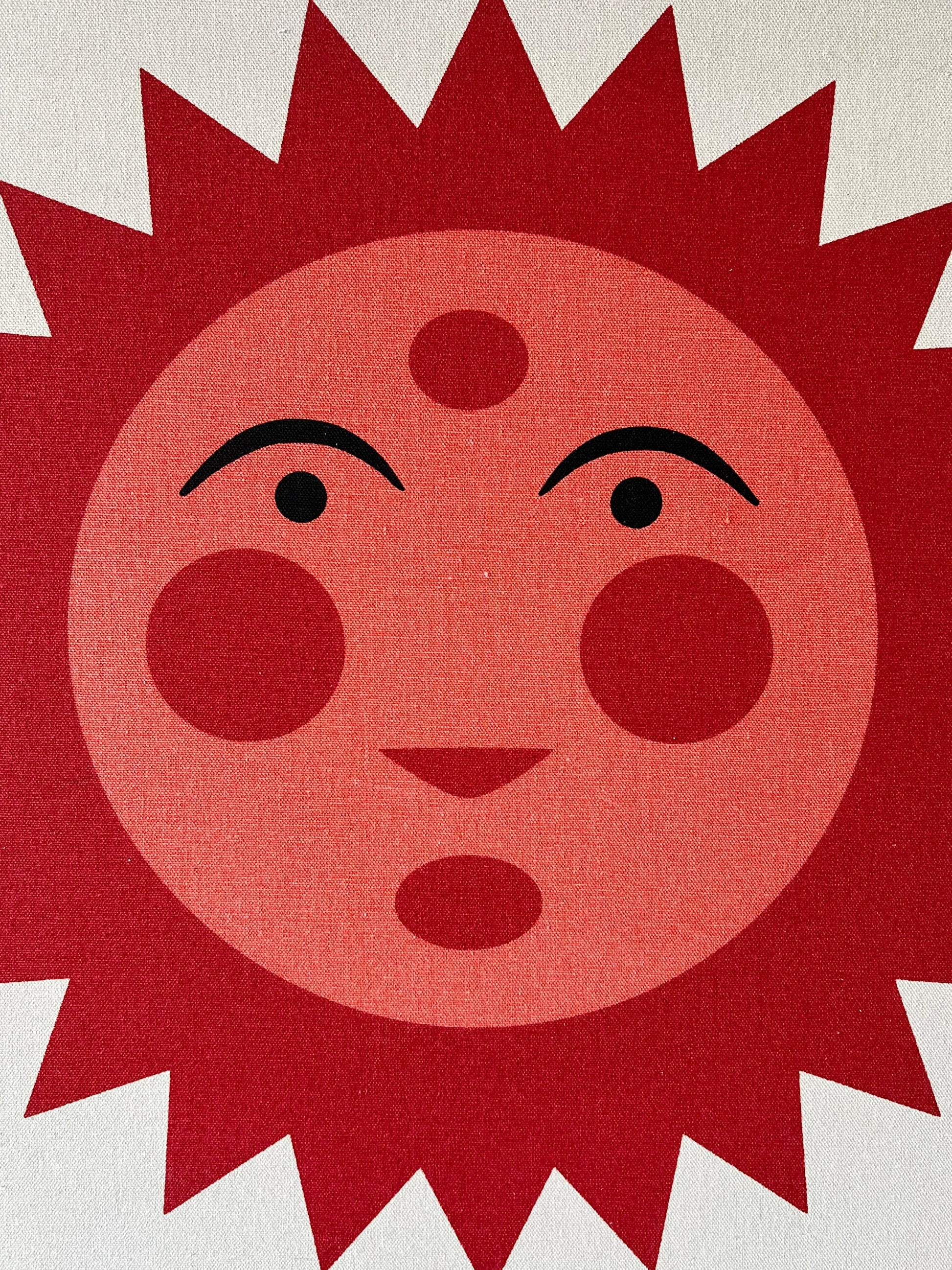 Frisman Vintage A Vintage  Alexander Girard Sun Screenprint On Canvas ca' 1970's