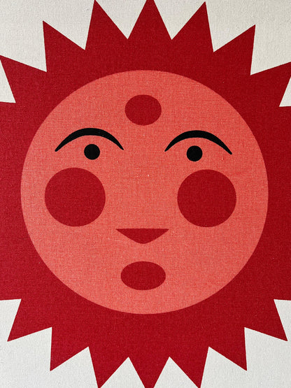 Frisman Vintage A Vintage  Alexander Girard Sun Screenprint On Canvas ca' 1970's