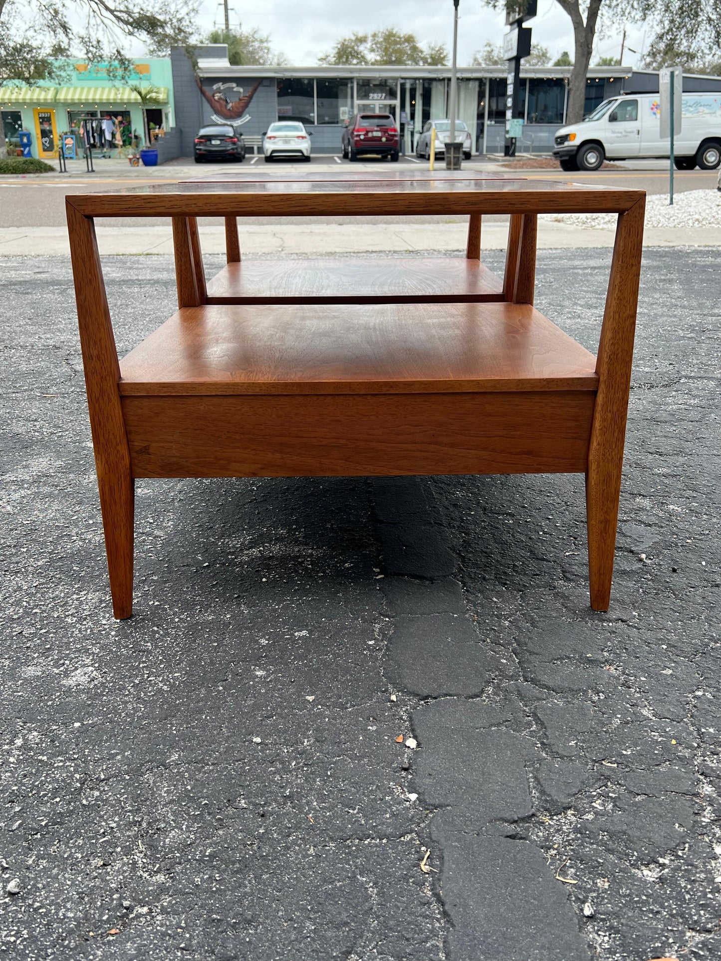 Frisman Vintage Pair of Large End Tables by Century Furniture With Drawers