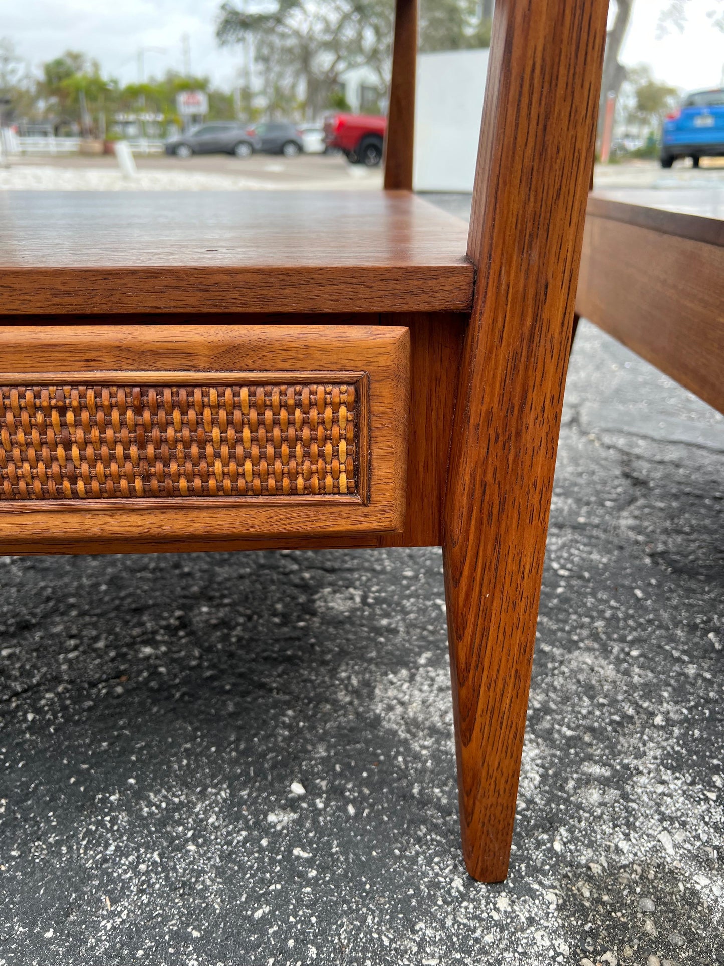 Frisman Vintage Pair of Large End Tables by Century Furniture With Drawers