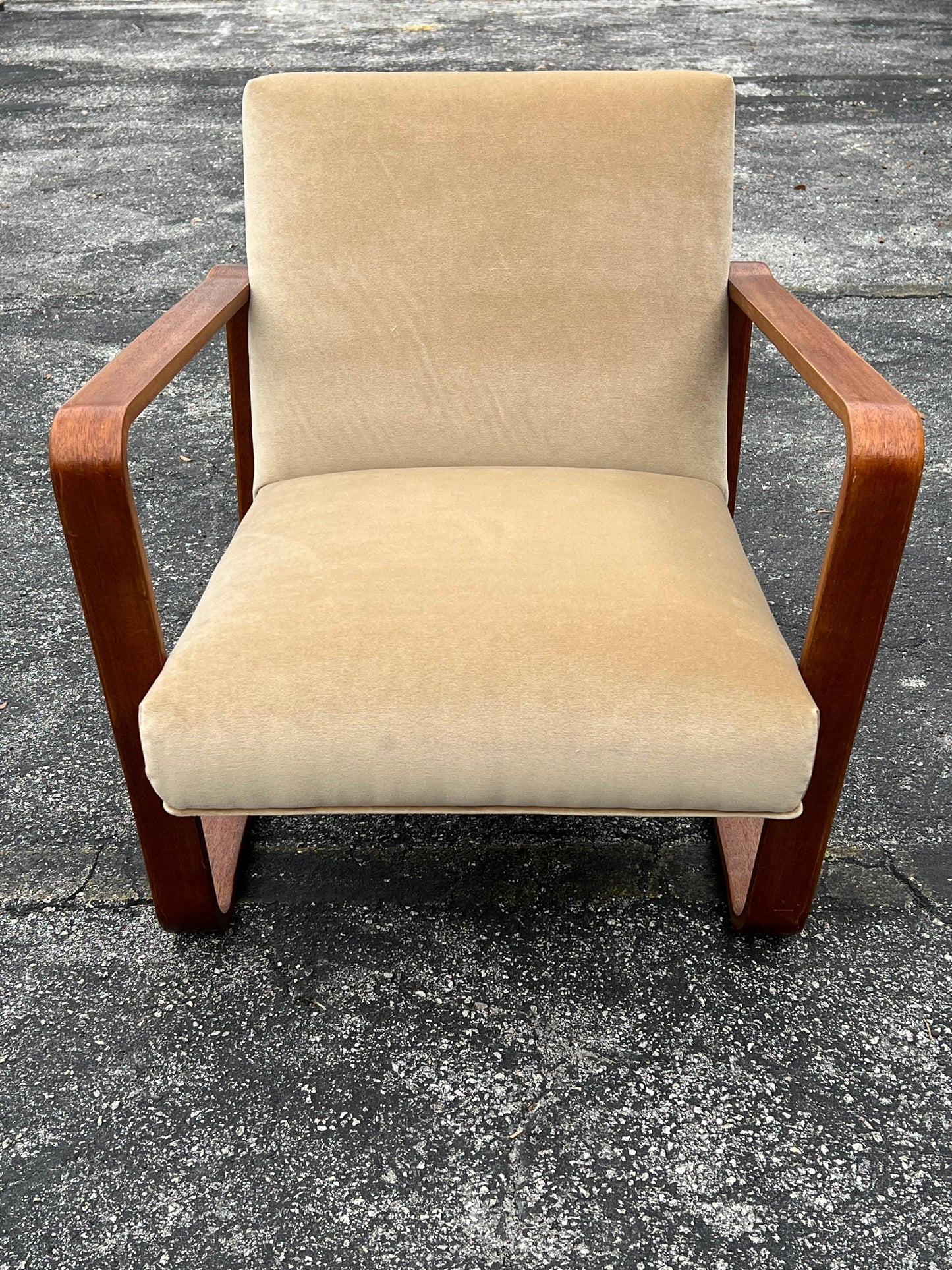 Frisman Vintage Unusual Edward Wormley For Dunbar Bentwood Arm Lounge Chair Ca '1950's