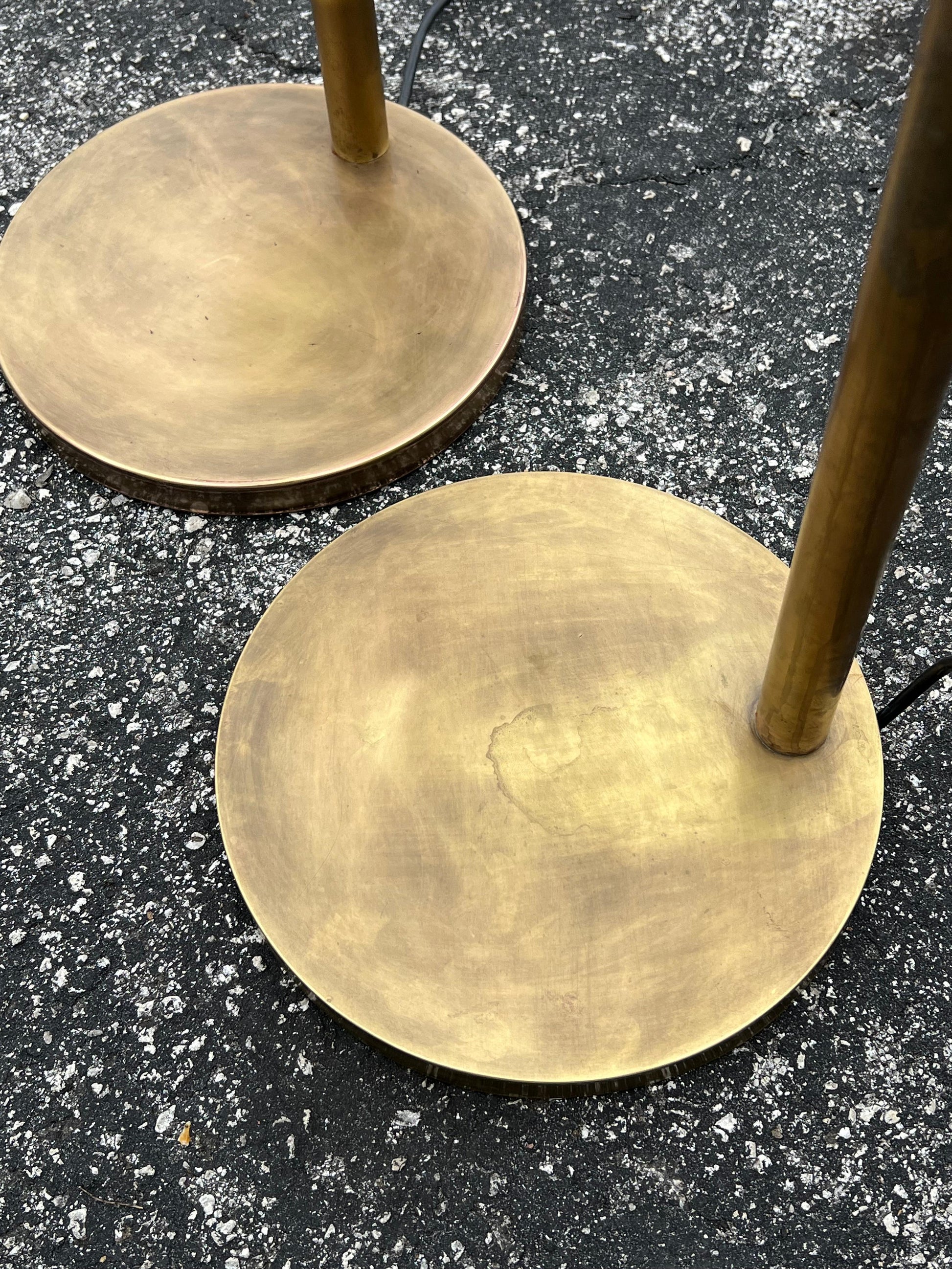 Frisman Vintage Articulated Brass Floor Lamps By Koch & Lowy