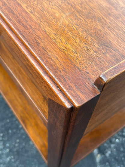 Frisman Vintage Edward Wormley Dunbar Night Stands Walnut  With Rosewood Handles Ca' 1950's